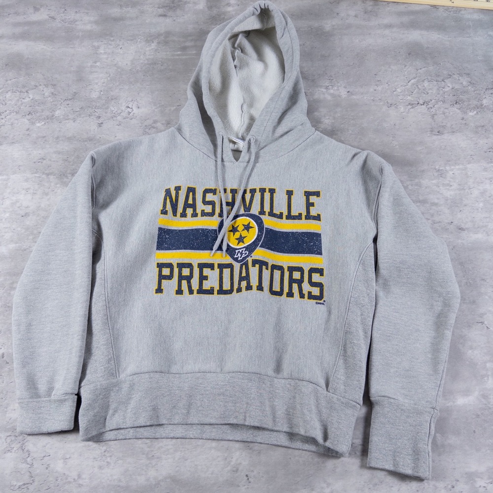 Modern Champion Nashville Predators Reverse Weave Hoodie Gray Mens Small